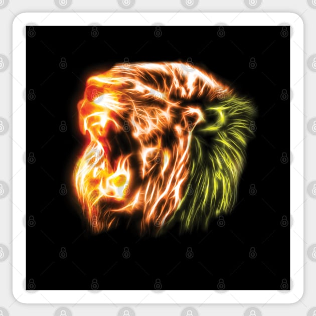 Burning roaring lion Sticker by TheCreativeBros